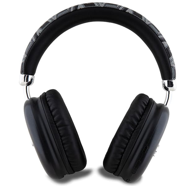 Guess Gcube Metallic Script Logo Bluetooth Over-Ear Hörlurar, Svarta