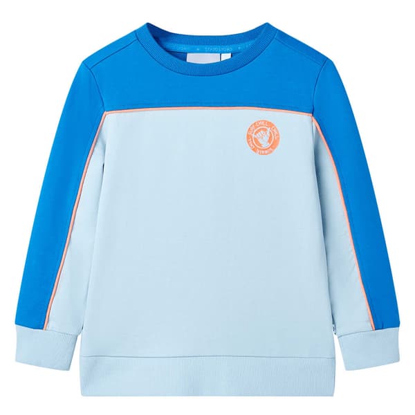 Børnesweatshirt, lyseblå og neonblå, 104