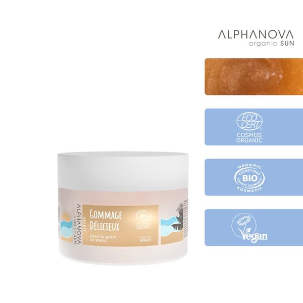 Cremet scrub, 200 ml Alphanova Sun Beauty, økologisk