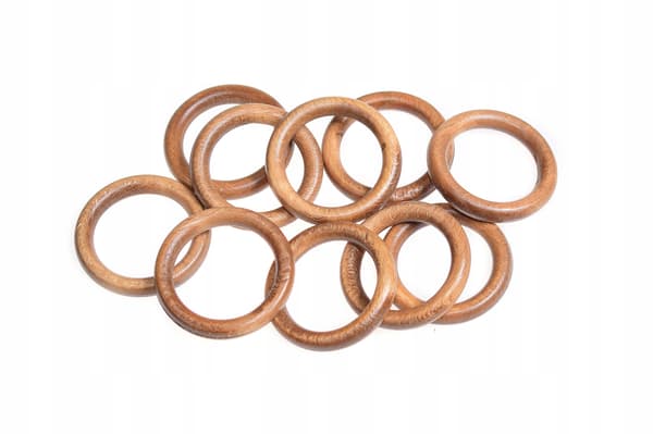 Gardinstang i træ, ensfarvet, egetræ, 100 cm, cylinder