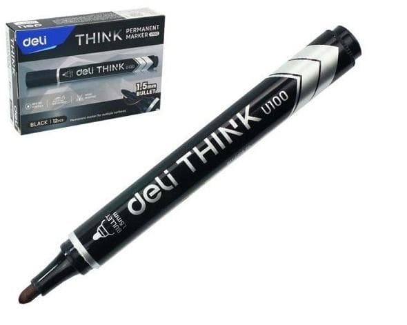 Permanent tusch rund 1,5 mm sort (12 stk.)