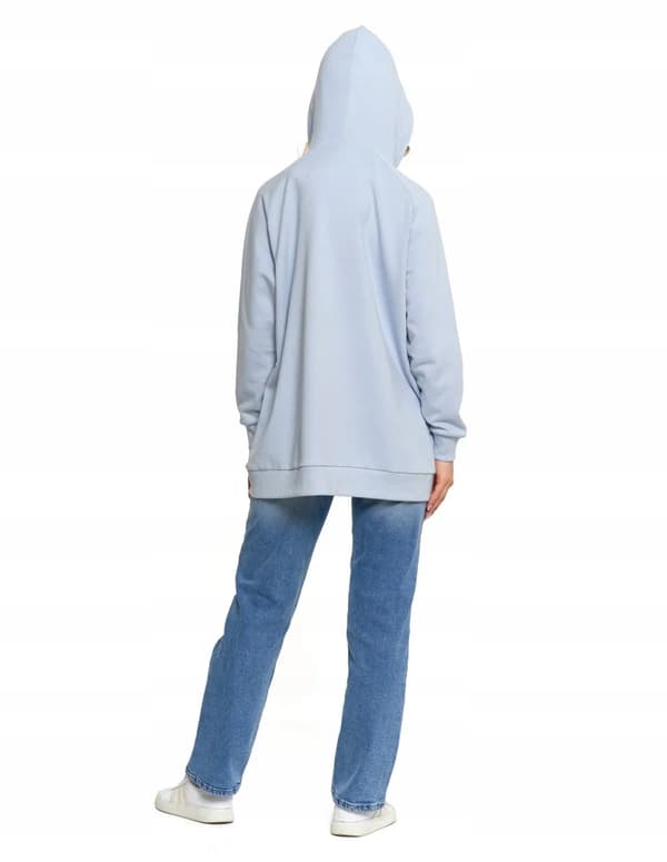 Damesweatshirt med hætte Bomuld Moderigtig Oversize Blød MORAJ S BLÅ