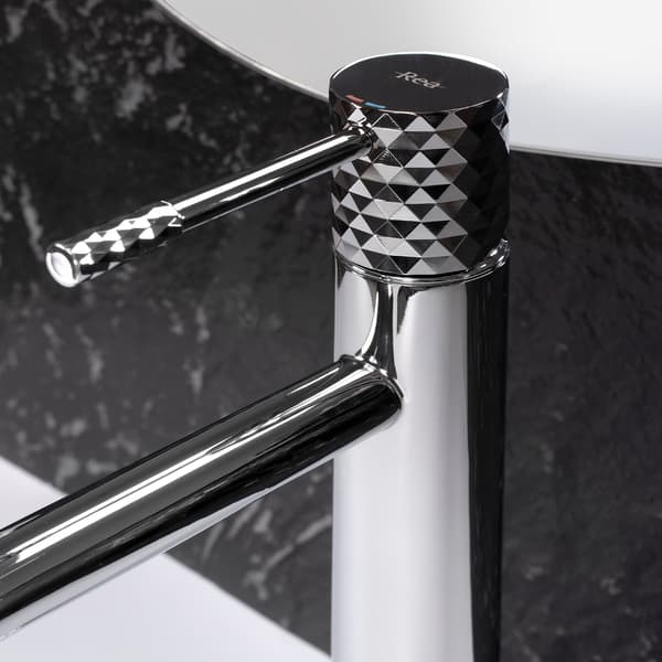 Lungo Modern Diamond Sølv Højforkromet Håndvaskarmatur