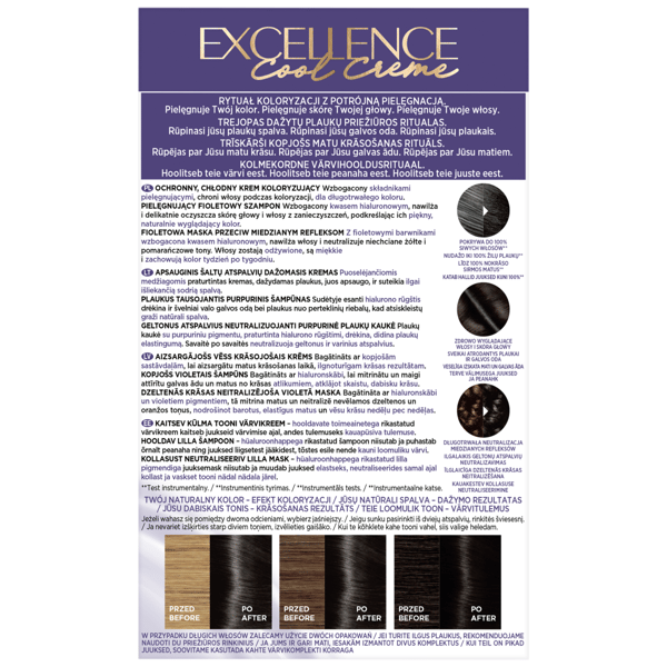 Loreal Excellence Cool Creme hårfarve - 3.11 Ultra Ash mørkebrun 192ml