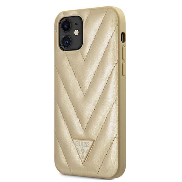 Guess V-Quilted Collection cover til iPhone 12 mini, guld
