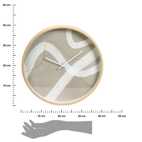 Modern rund beige väggklocka 38 cm