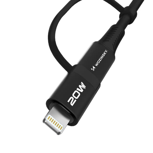 4in1 Yleiskaapeli 2x USB-C 1x USB-A 1x Lightning 60W 1m Musta