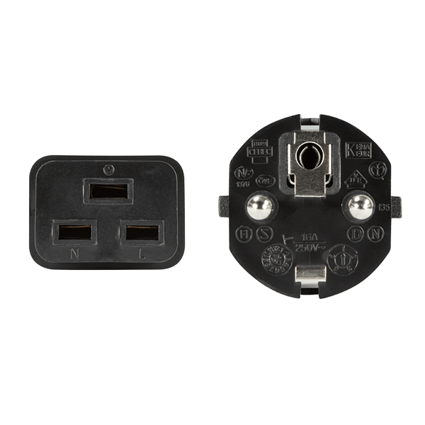 CEE 7/7 - IEC C19 -virtakaapeli 3m LogiLink CP153 - VDE, 16A, 3600W