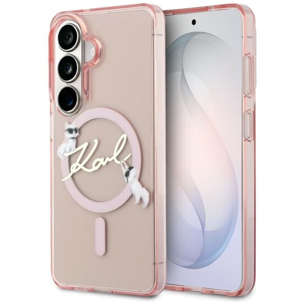 Karl Lagerfeld IML KC Script MagSafe-etui til Samsung Galaxy S26 Pink
