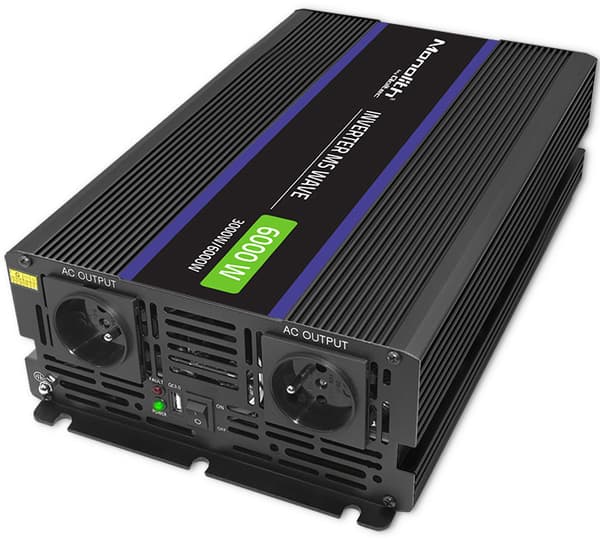 Qoltec Monolith 6000 MS Wave 3000 W/6000 W 12 V til 230 V bilinverter