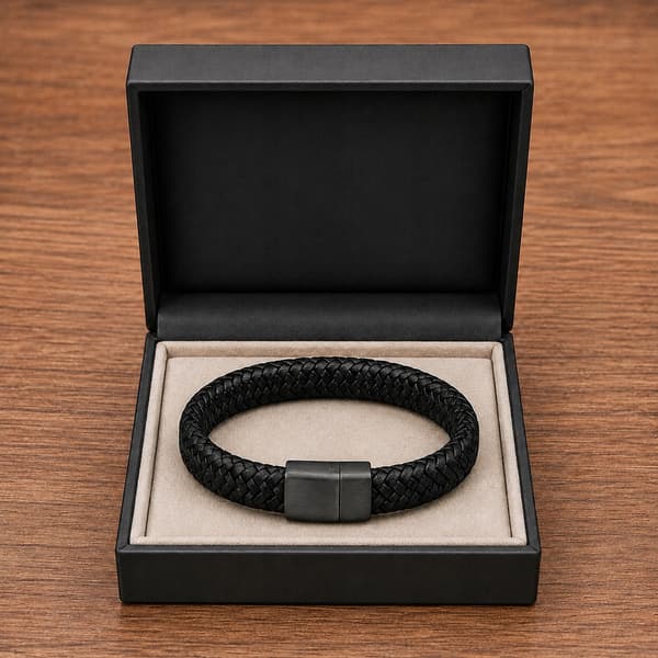 Herrflätat läderarmband TITAN Presentarmband för handled