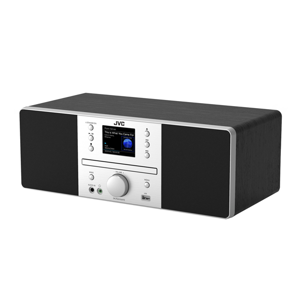 JVC Alt-i-et-sæt RD-E874B 20W RMS DAB+ Wi-Fi Spotify Sort/Sølv