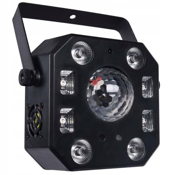 LIGHT4ME turbo blomster disco effekt LED PAR UV kugle laser strobe