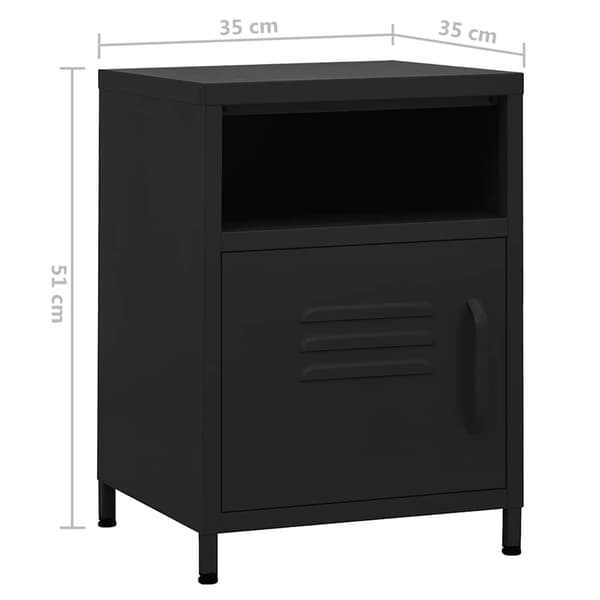 vidaXL sengebord sort 35x35x51 cm stål
