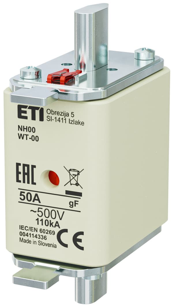 Sikringsindsats - NH00/WT-00 gF 50A/500V - hurtig