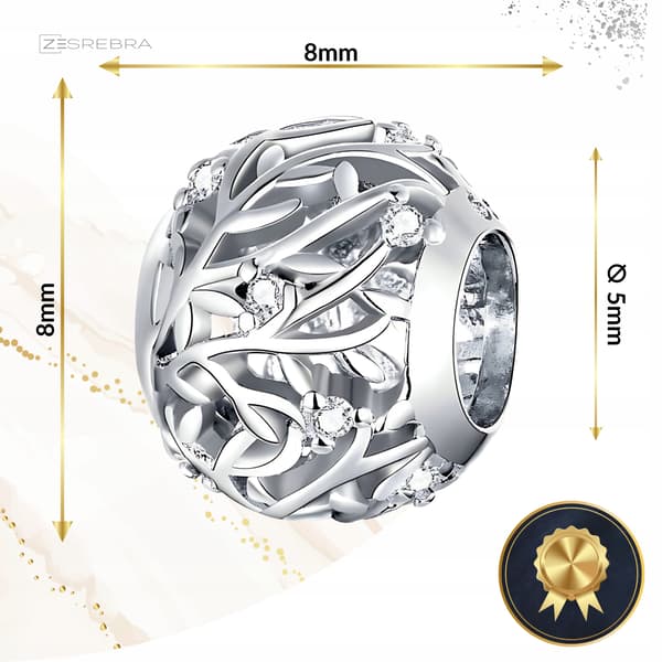 Berlocker kvistar silver 925 silver löv hänge pärla berlocker pr. S925