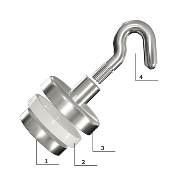 Magnetisk krog 36x8mm stærk magnet Hunter-krog 48kg bæreevne