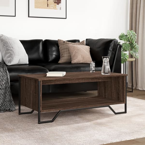 vidaXL sofabord brunt egetræ 100x51x40 cm