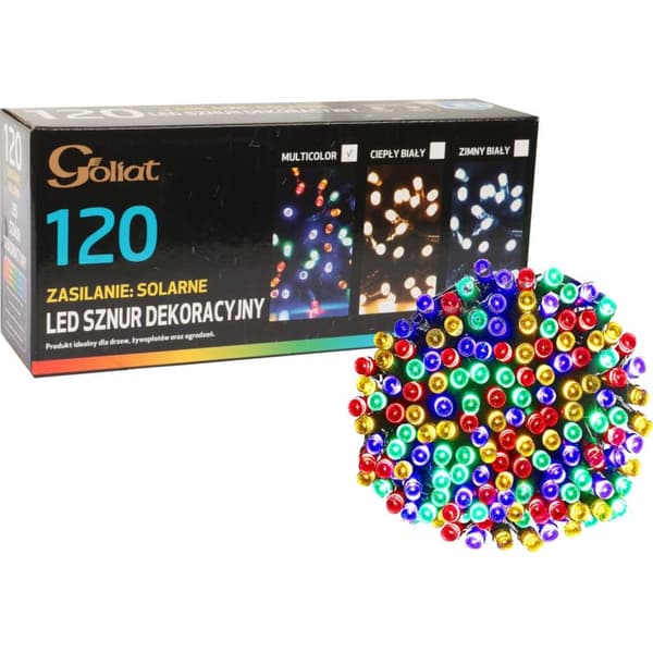 Solcelle julelys 120 LED flerfarvede til havebelysning