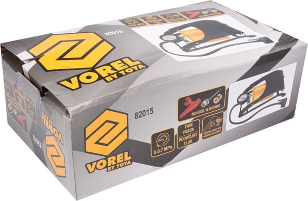 Fotpump dubbelkol med manometer 82015 VOREL