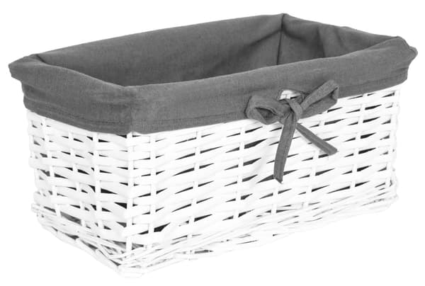 Rottingkorg 30x20x15 cm - vit och grå