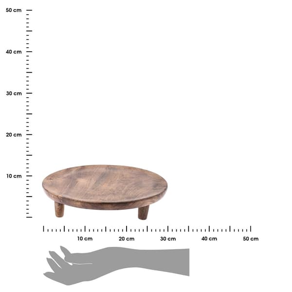 Dekorativ bricka på ben i mangoträ 30 cm