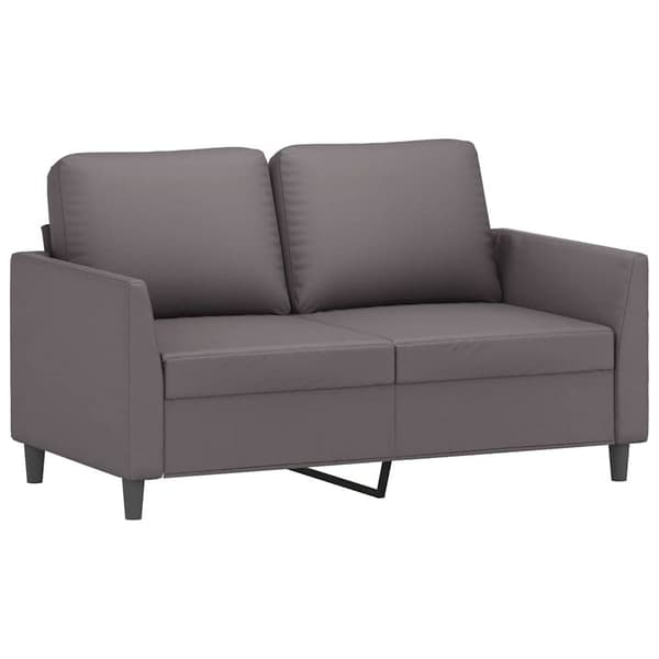 vidaXL 2-sitssoffa, grå, 120 cm, konstläder