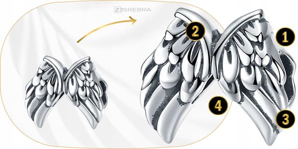 Berlocker silver 925 vingar hänge silverpärla berlocker pr 925 berlocker