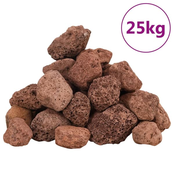 vidaXL Vulkansten, 25 kg, Röd, 3-5 mm