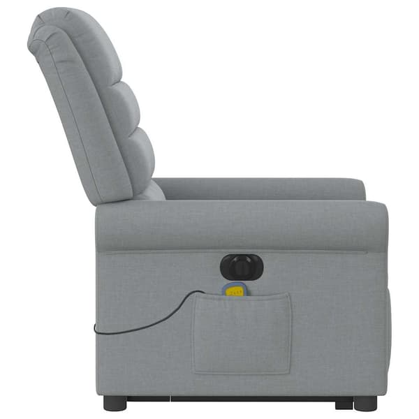vidaXL Elektrisk lyftande massagefåtölj ljusgrå
