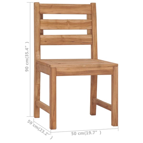 vidaXL Trädgårdsstolar, set om 2, massiv teak