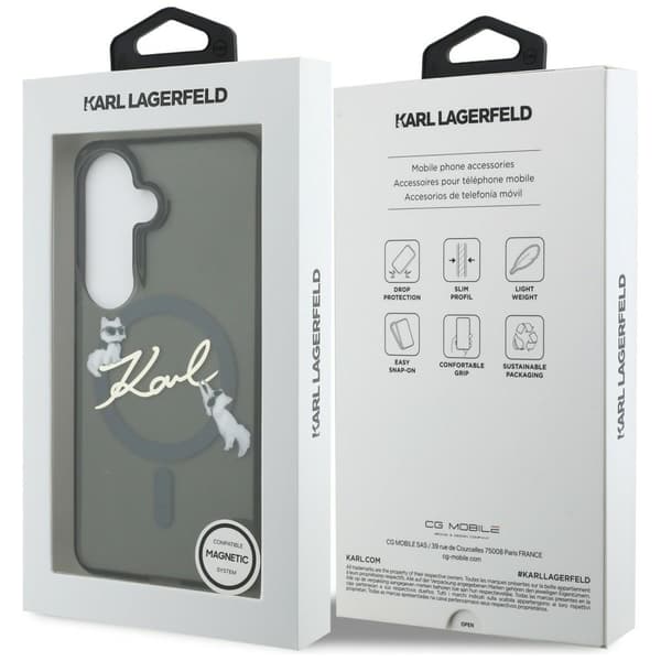 Karl Lagerfeld IML KC Script MagSafe-etui til Samsung Galaxy S26+, sort