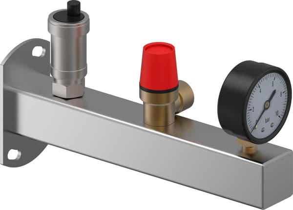 Uponor Fluvia 6-stångs säkerhetsgrupp i rostfritt stål