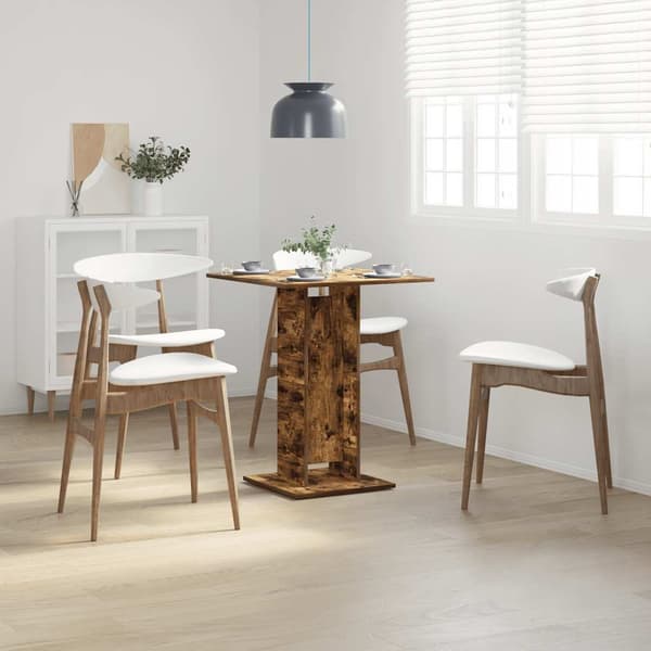 vidaXL Bistrobord, rökt ek, 60x60x75 cm