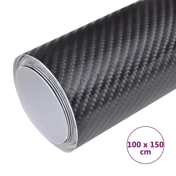 vidaXL 4D bilfolie, sort, 100x150 cm