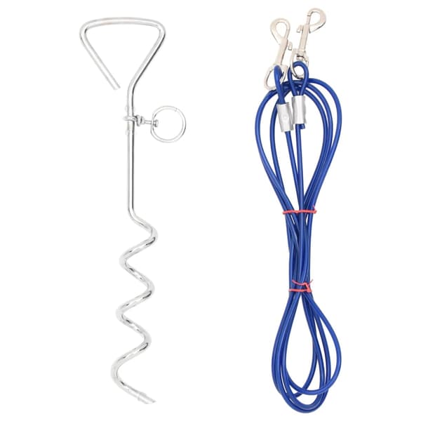 vidaXL Hundkoppel med markpinne 3 m