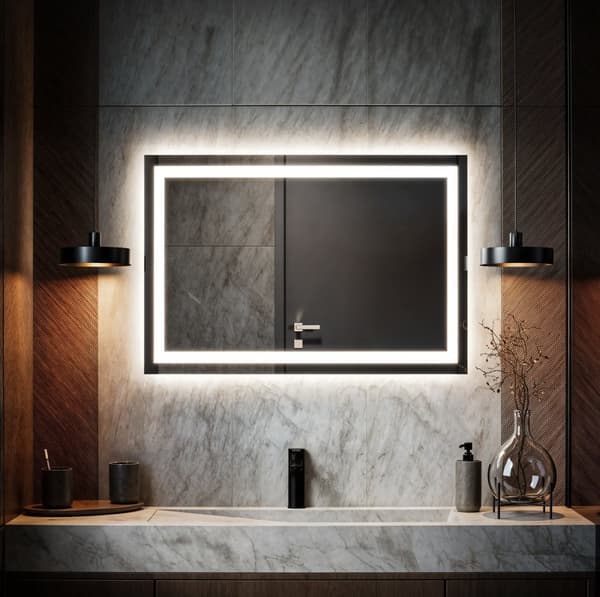 LED-BELYSEN SPEGEL 100x110 Lunara