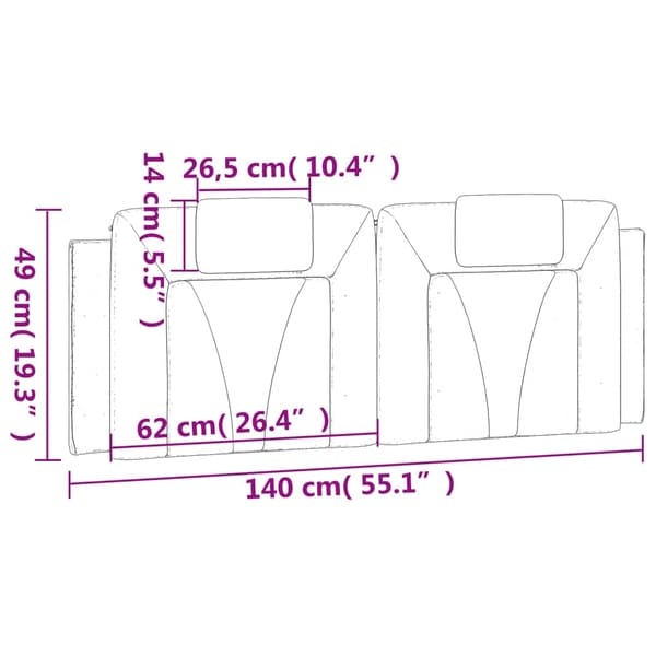 vidaXL hovedgærdehynde, sort, 140 cm, kunstlæder