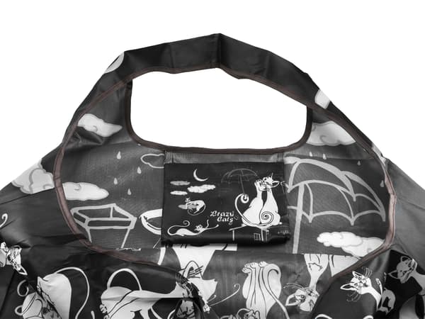 Carmani, polyester, foldbar indkøbspose 40x70cm - skøre katte, katte