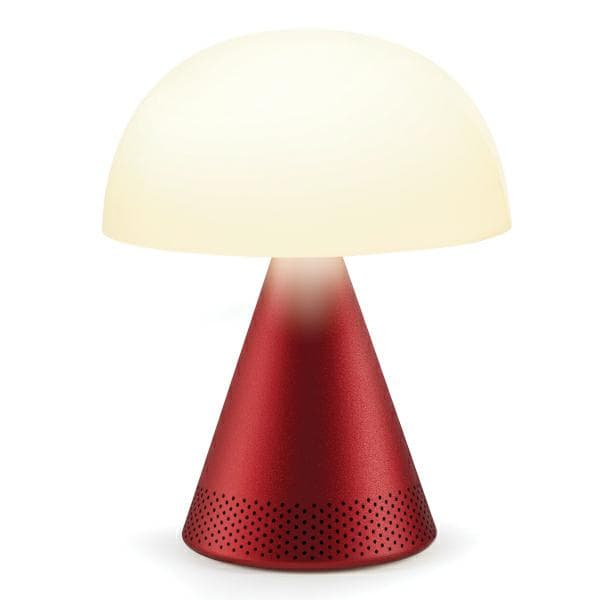 Lexon Mina Audio L LED-lamppu Bluetooth-kaiuttimella, tummanpunainen