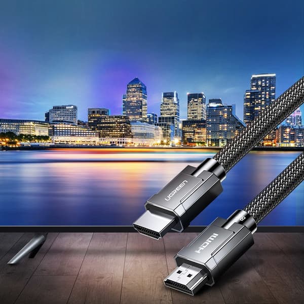 HDMI 2.1 8K 4K 3D 48Gbps HDR VRR QMS ALLM eARC QFT -kaapeli 2m harmaa