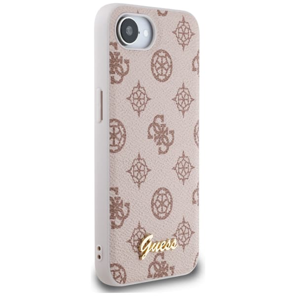 Guess Peony Script Logo MagSafe-skal till iPhone 16e Brunt