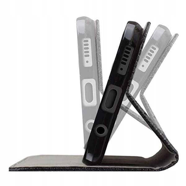 Flip-etui til Xiaomi Redmi Note 10 Pro Pocket, sort + 9H GLAS