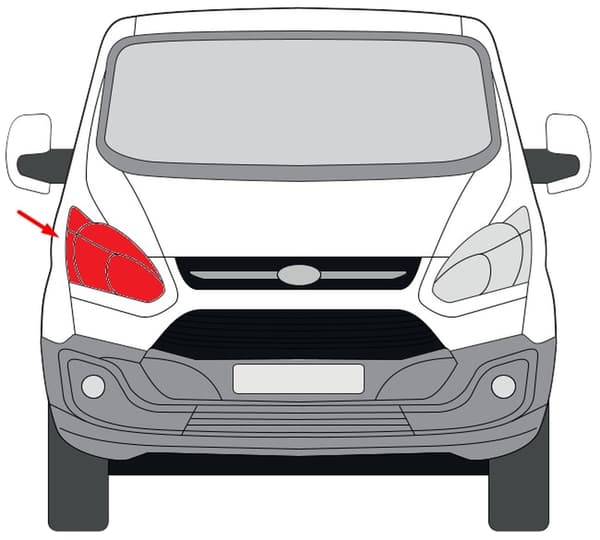 STRÅLKASTARE FORD TRANSIT CUSTOM 12>PR