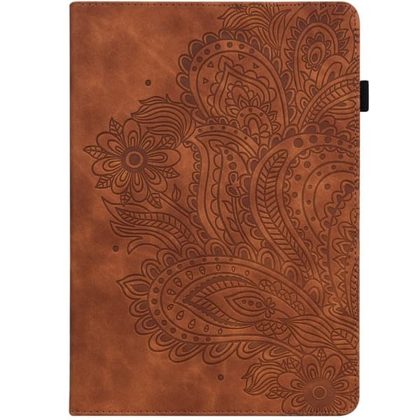 Amazon Kindle Paperwhite 5 (2021) -kotelo, kukkakuvio, ruskea