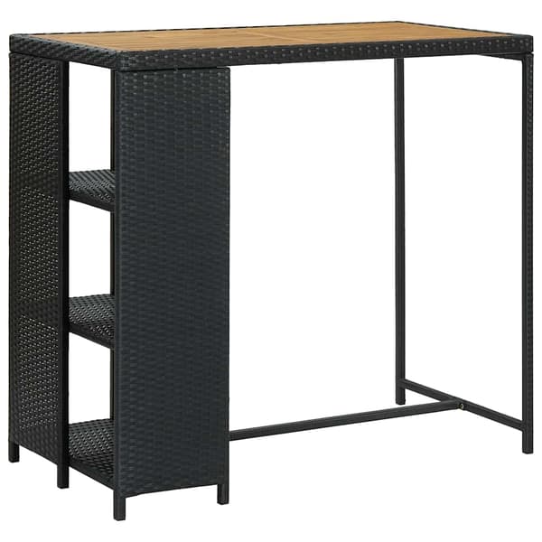 vidaXL 3-delt barsæt med hynder, sort polyrattan