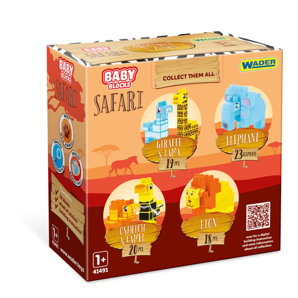 Babyblock Safari struts- och kamelblock 20 st.