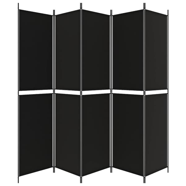 vidaXL 5-panels rumdeler, sort, 250x220 cm, stof