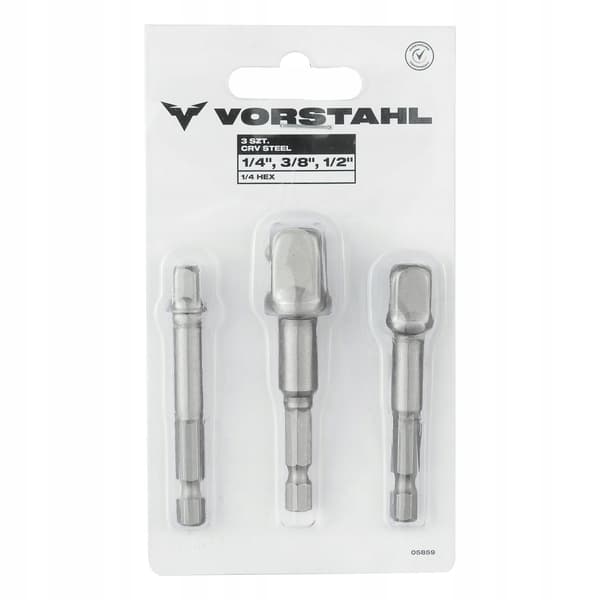 Adaptersats i CrV-stål (3-pack) 1/4” 3/8” 1/2” Vorstahl