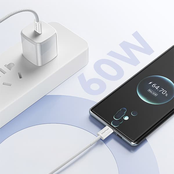 AWEI CL-219T USB-C - USB-C -kaapeli 60W iPhone 15 musta